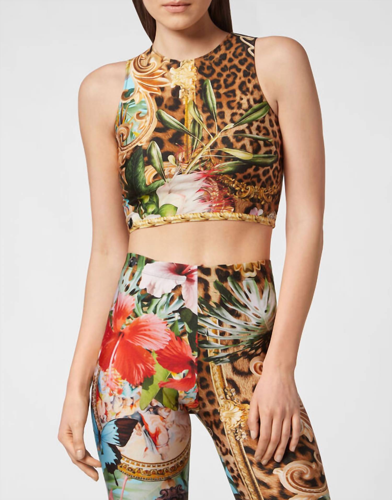 Philipp Plein - Baroque Flowers Crop Top