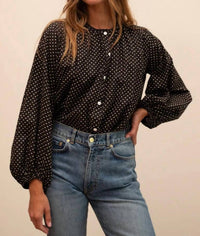 MILLE Cecily Top in polka dot - women's blouse