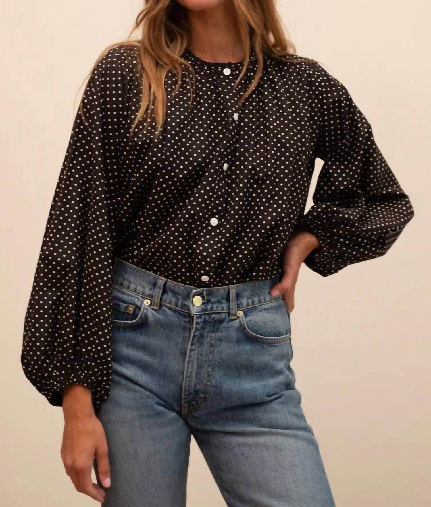 MILLE Cecily Top in polka dot - women's blouse