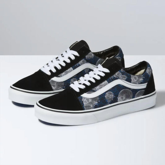 Vans - Men's Old Skool Wireframe Skulls Print Skate Shoes