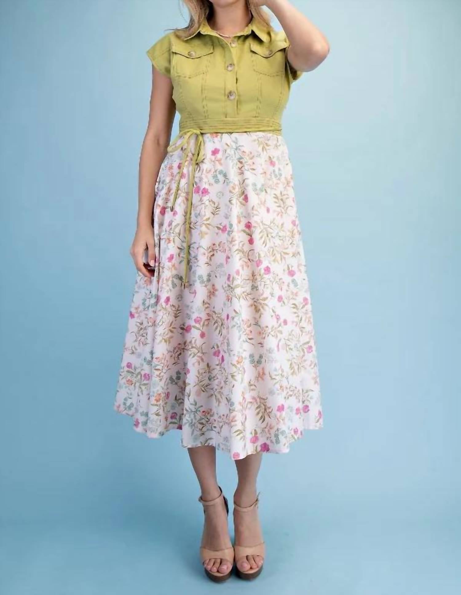 Gigio - Half Button Midi Dress