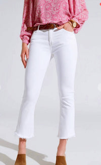 Q2 High Rise Flare Pants in white - women's pants