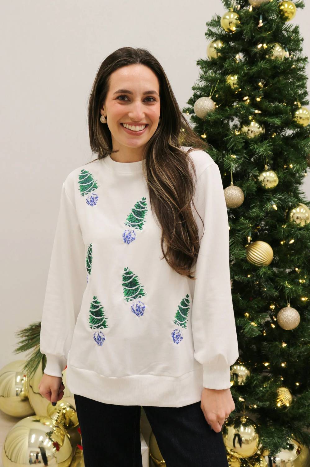 Mary Square - Lakelyn Ginger Jar Joy Embellished Sweatshirt