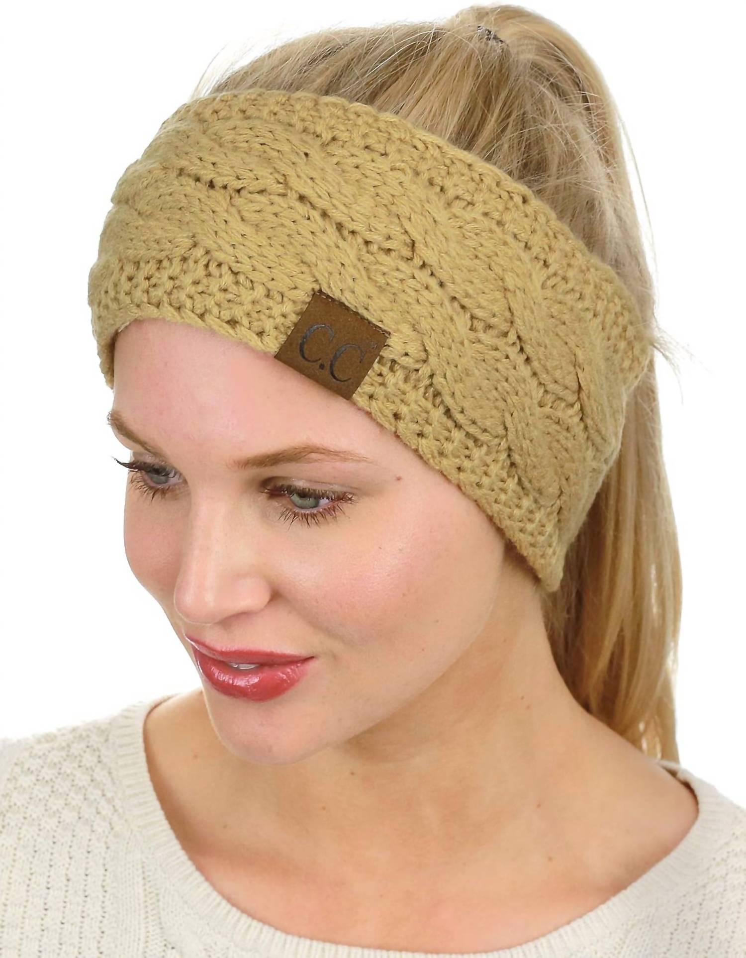 C.C Beanie - Cable Knit Lined Headwrap