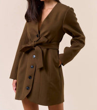 Lalavon - Belted Blazer Mini Dress
