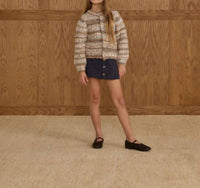 Rylee + Cru Denver Mini Skirt in indigo denim 1 - kids' skirt - detail view