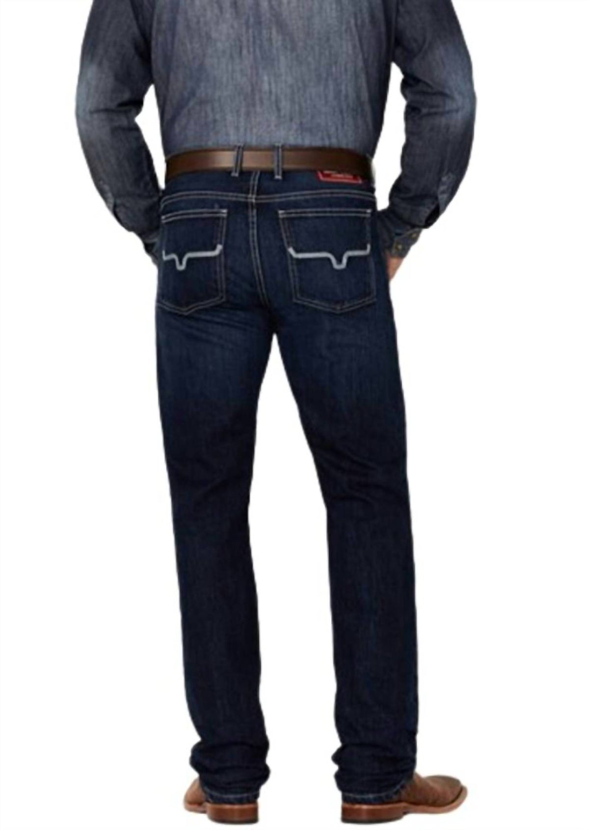 Kimes Ranch Men's Thomas Low Rise Straight Leg Jean in dark blue - men's jeans - detail view