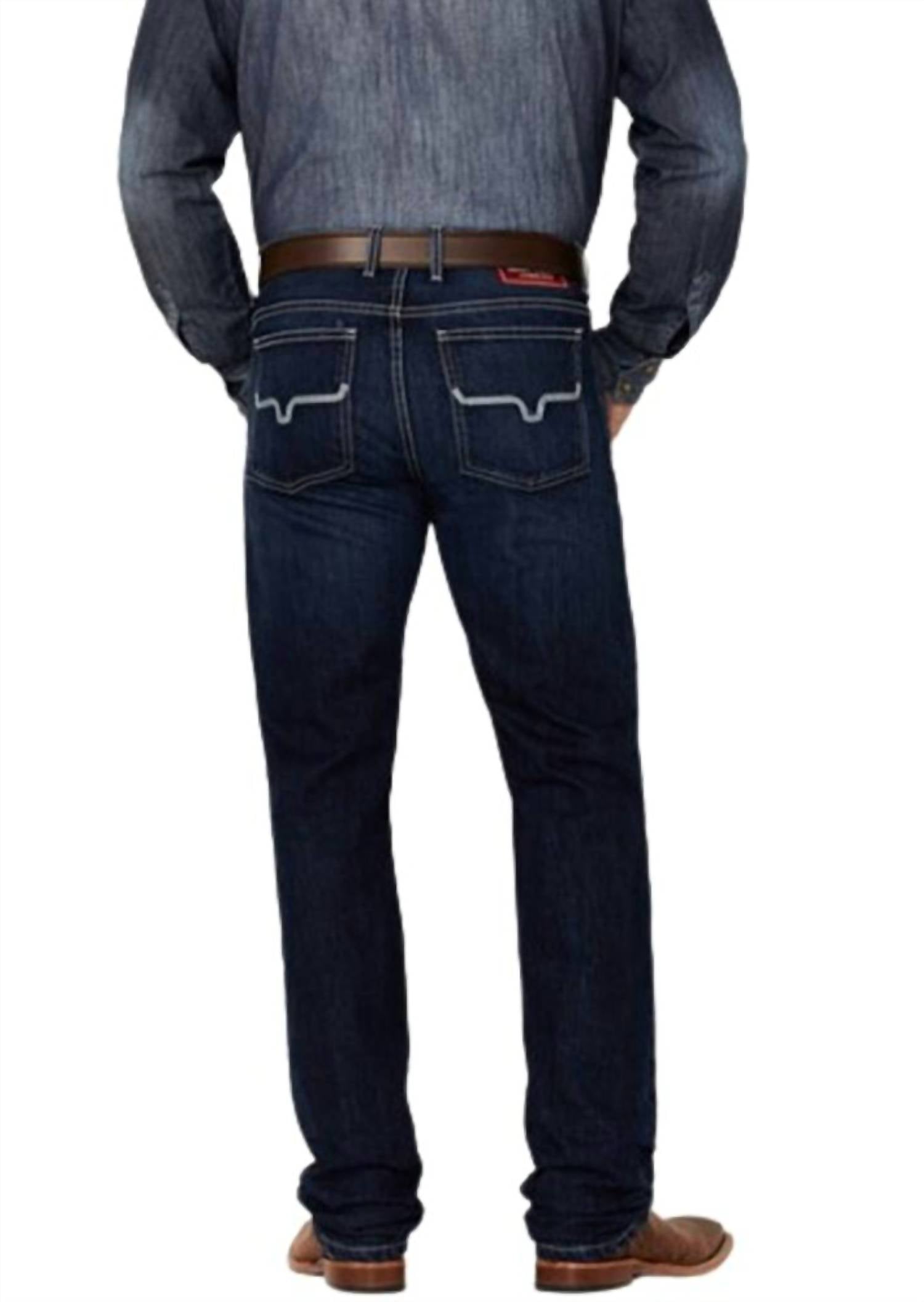 Kimes Ranch Men's Thomas Low Rise Straight Leg Jean in dark blue - men's jeans - detail view
