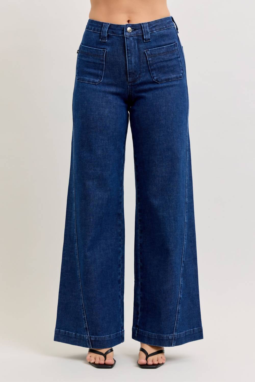 Judy Blue - Retro Wide With Patch Pockets And Twisted Seams Jean