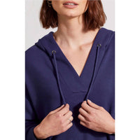 Tribal - Quarter Sleeve Hooded Dolman Tunic