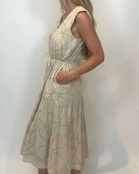 MELISSA NEPTON Analyne Midi Dress in beige 1 - women's dress - detail view