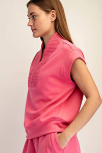 Rae Mode - Sleeveless Modal Scuba Luxe Quarter Zip Top