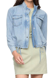 Flags & Anthem Wilma Utility Cropped Jacket in light wash - women's jacket