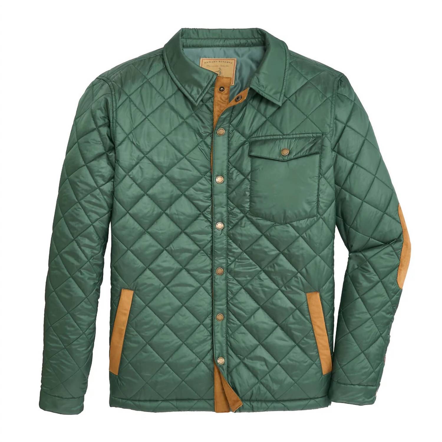 ONWARD RESERVE Braswell Quilted Jacket in dark forest - men's jacket - detail view
