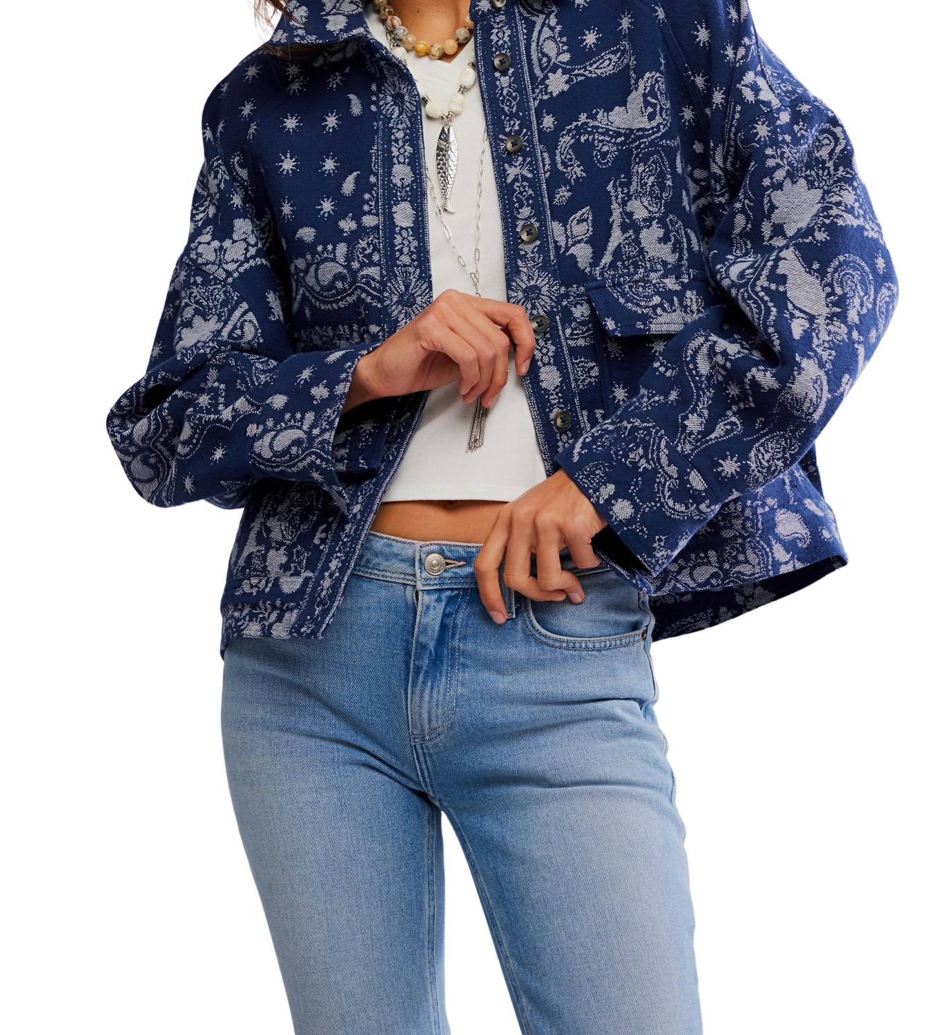 Free People - Women's Bandana Jacquard Shirt Jacket