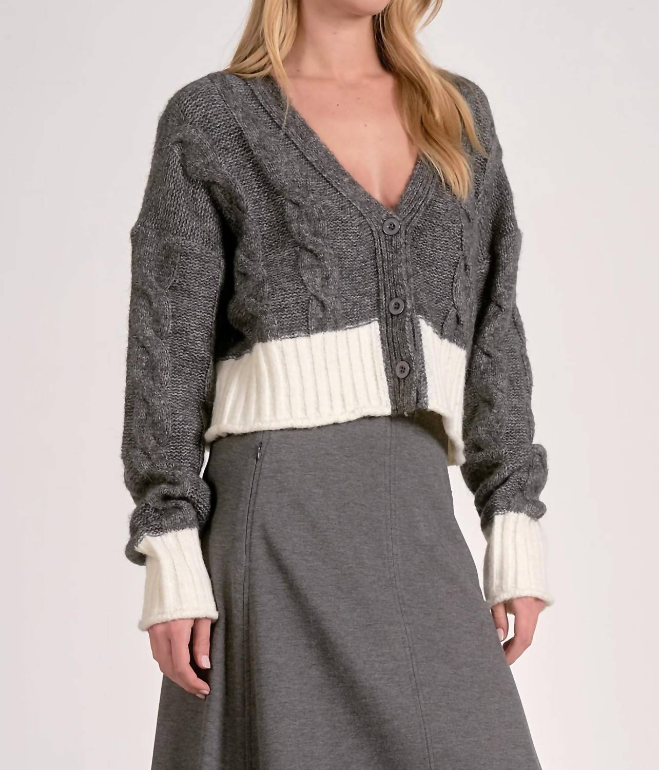 Elan - Logan Color Block Cardigan