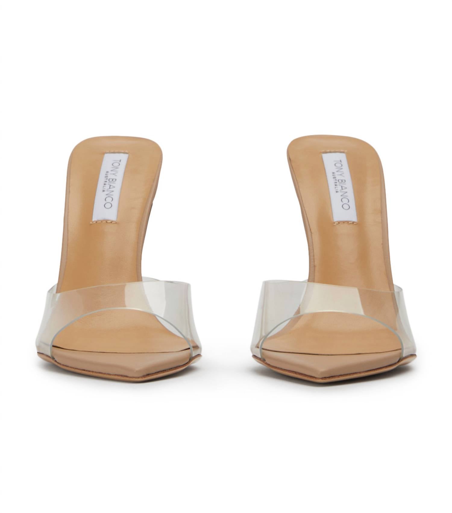 Tony Bianco - Women's Marcel Vinylite Slip On Open Toe Mules Heels