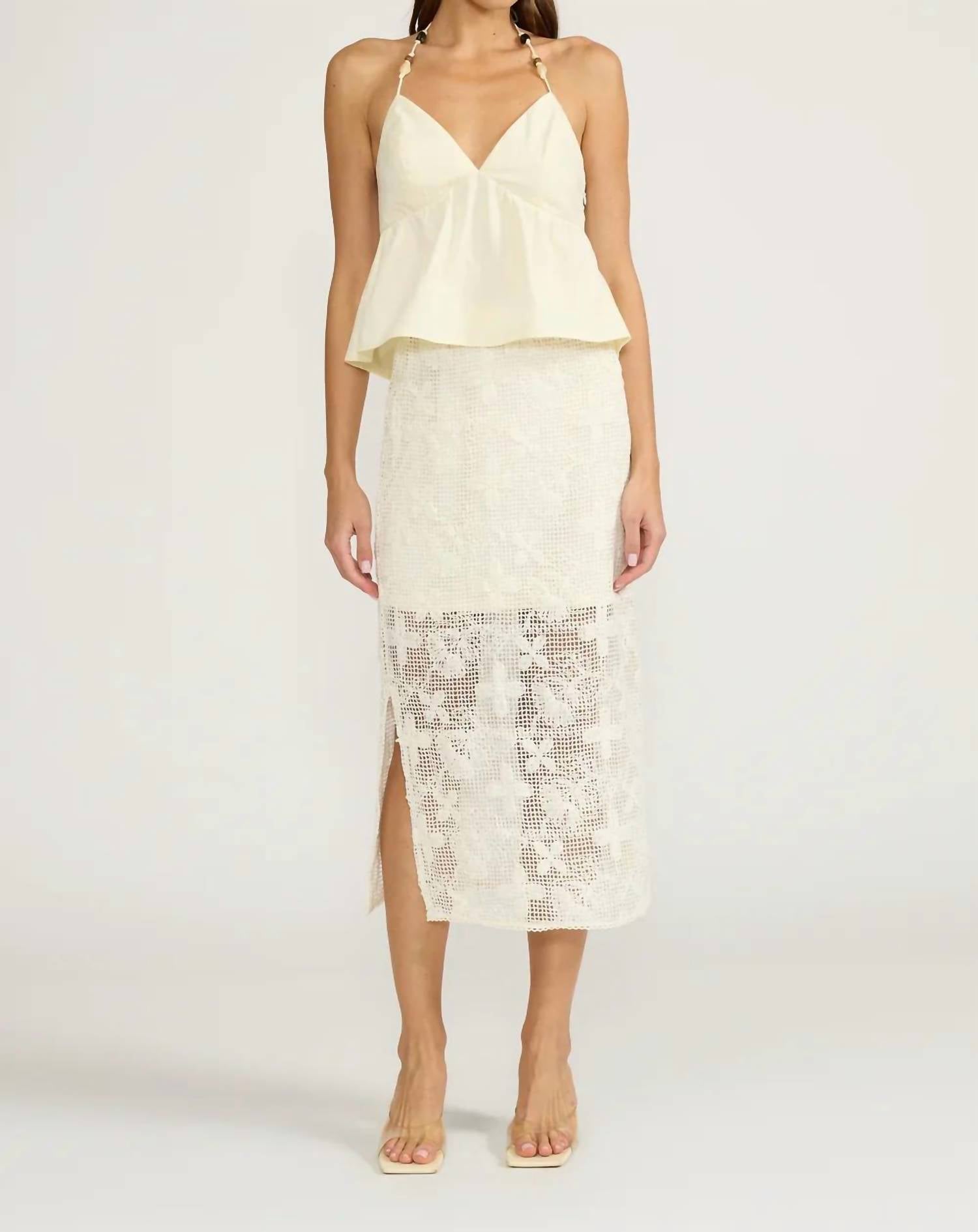 Lucy Paris - Holly Beaded Halter Top