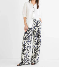 Nic + Zoe - Crosshatch Linen Wide Leg Pants