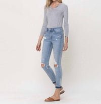 Flying Monkey - Beachin' Mid Rise Crop Ankle Skinny Jean