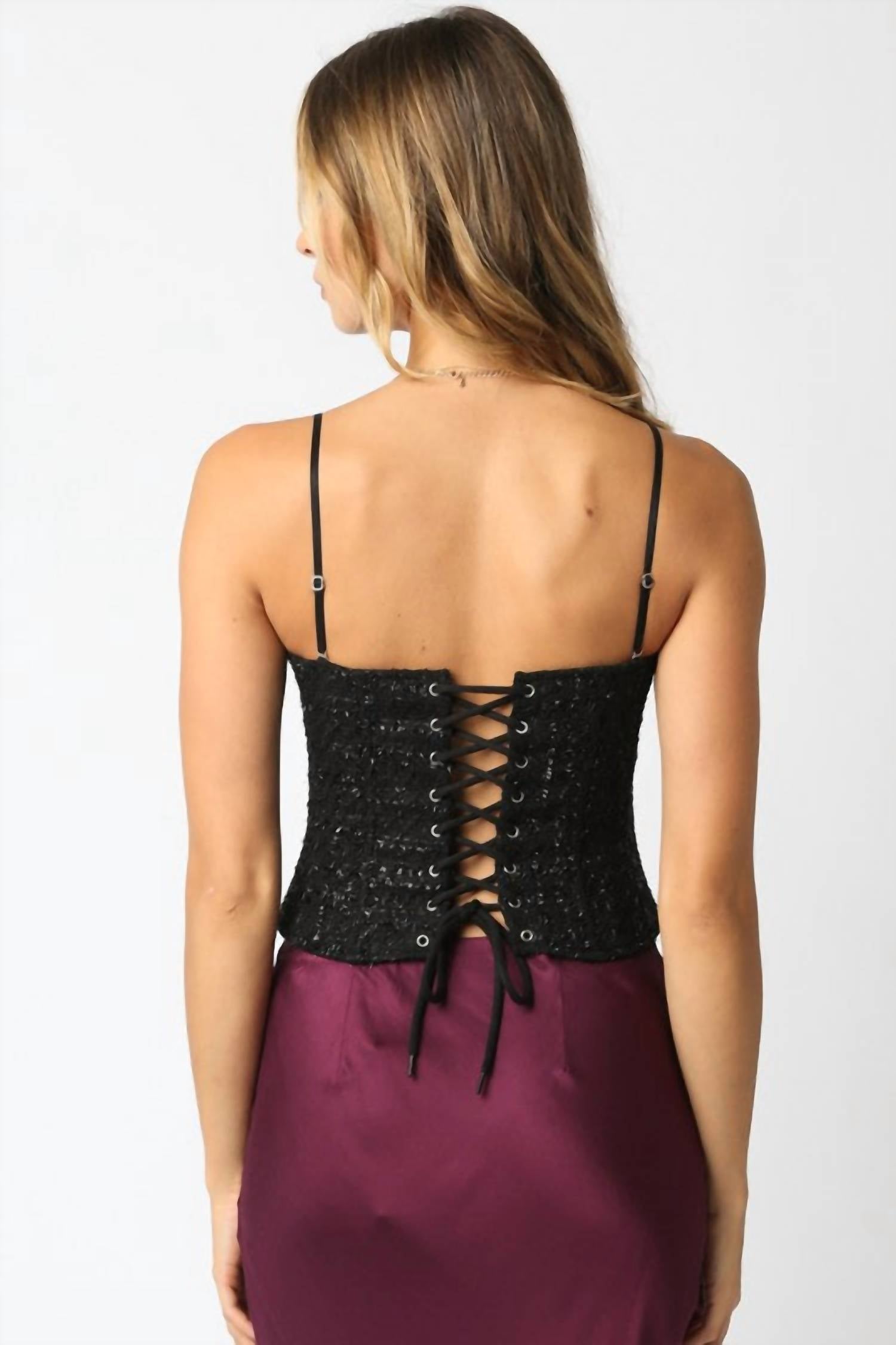 Olivaceous - Eva Sequin Top