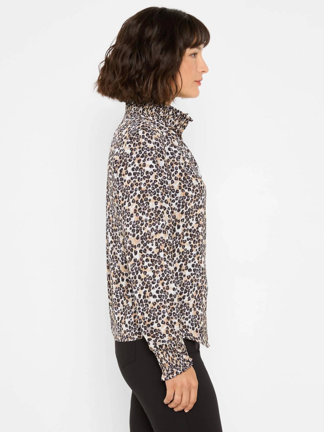 Nic + Zoe - Little Leopard Button Front Blouse