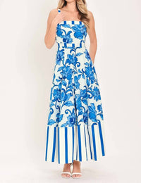 Flying Tomato - Printed Woven Midi Dress