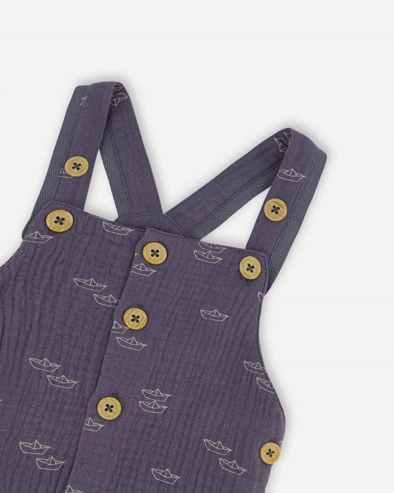 Deux Par Deux - Kids' Paper Boats Shortall Set