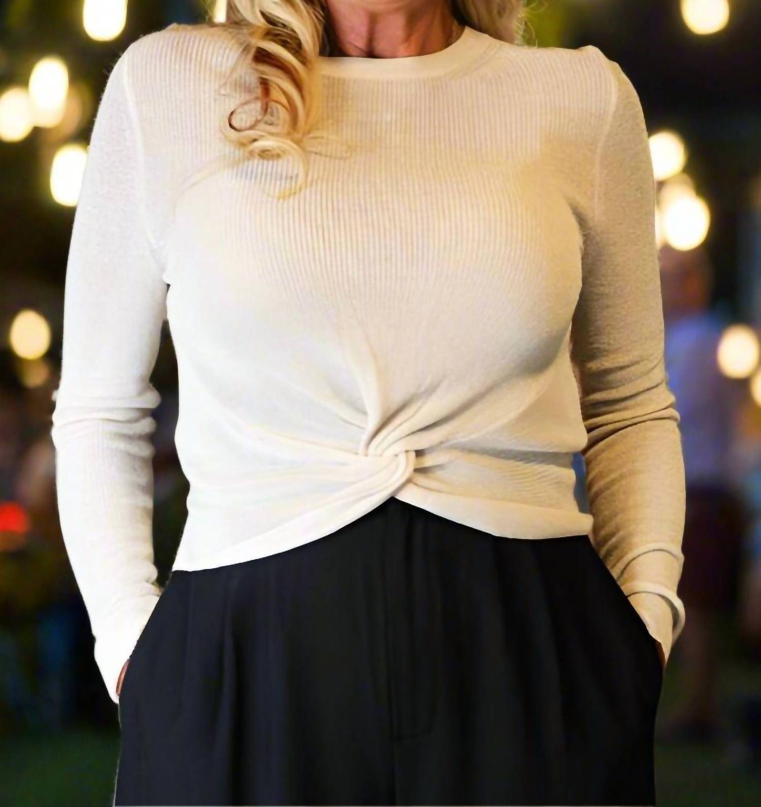 Bishop + Young - Object Of Affection Lurex Bonita Twist Front Sweater