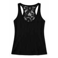 Mccolin - Women's Ribbed Lace Back Tank Top With Built-in Bra