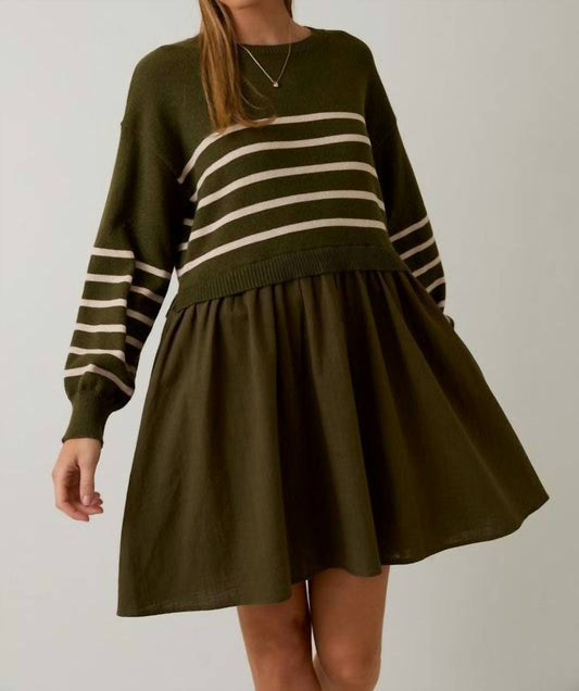 Sunday Edition - Crew Neck Mix Mini Dress
