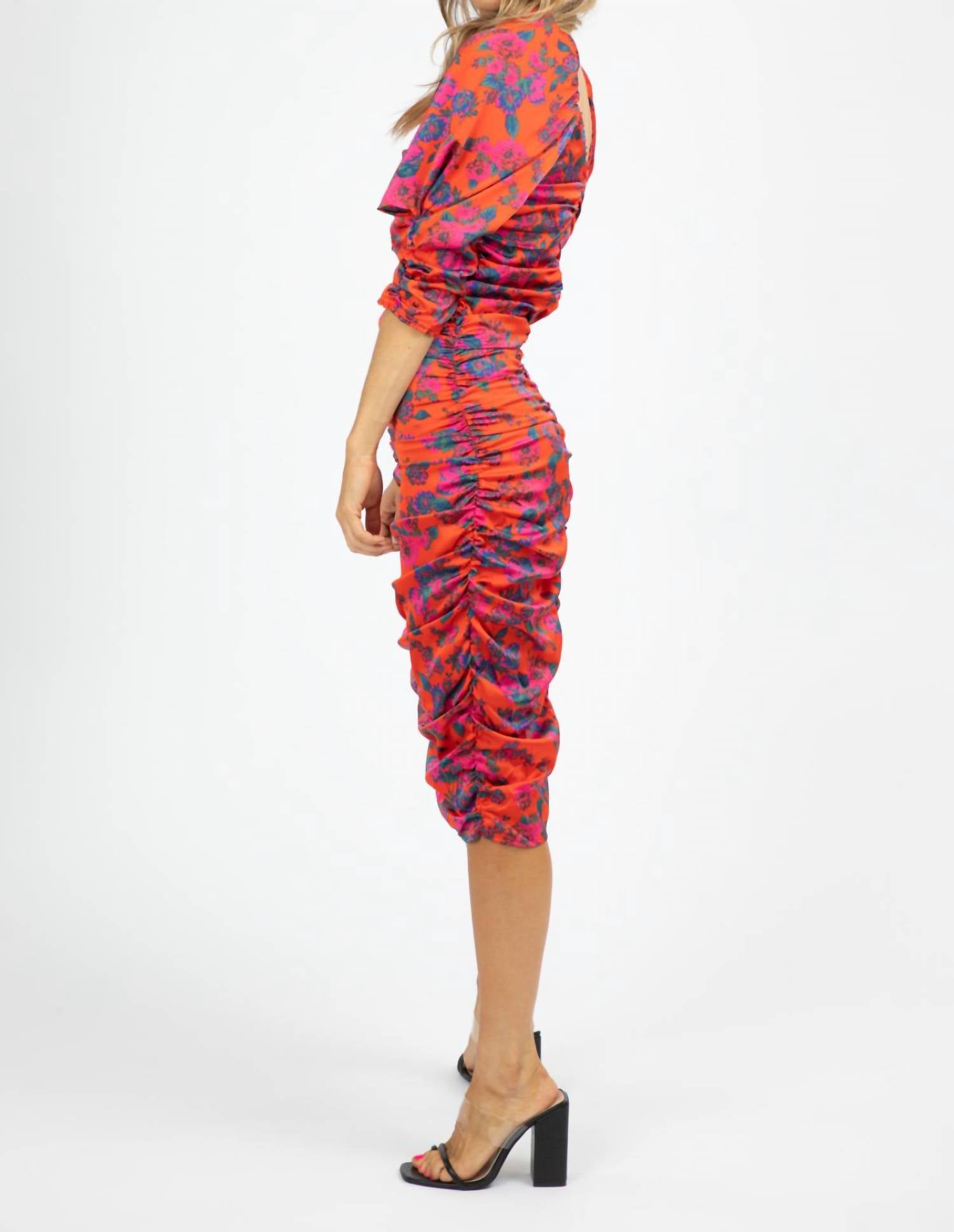 Shampoo - Ruched Floral Midi Dress