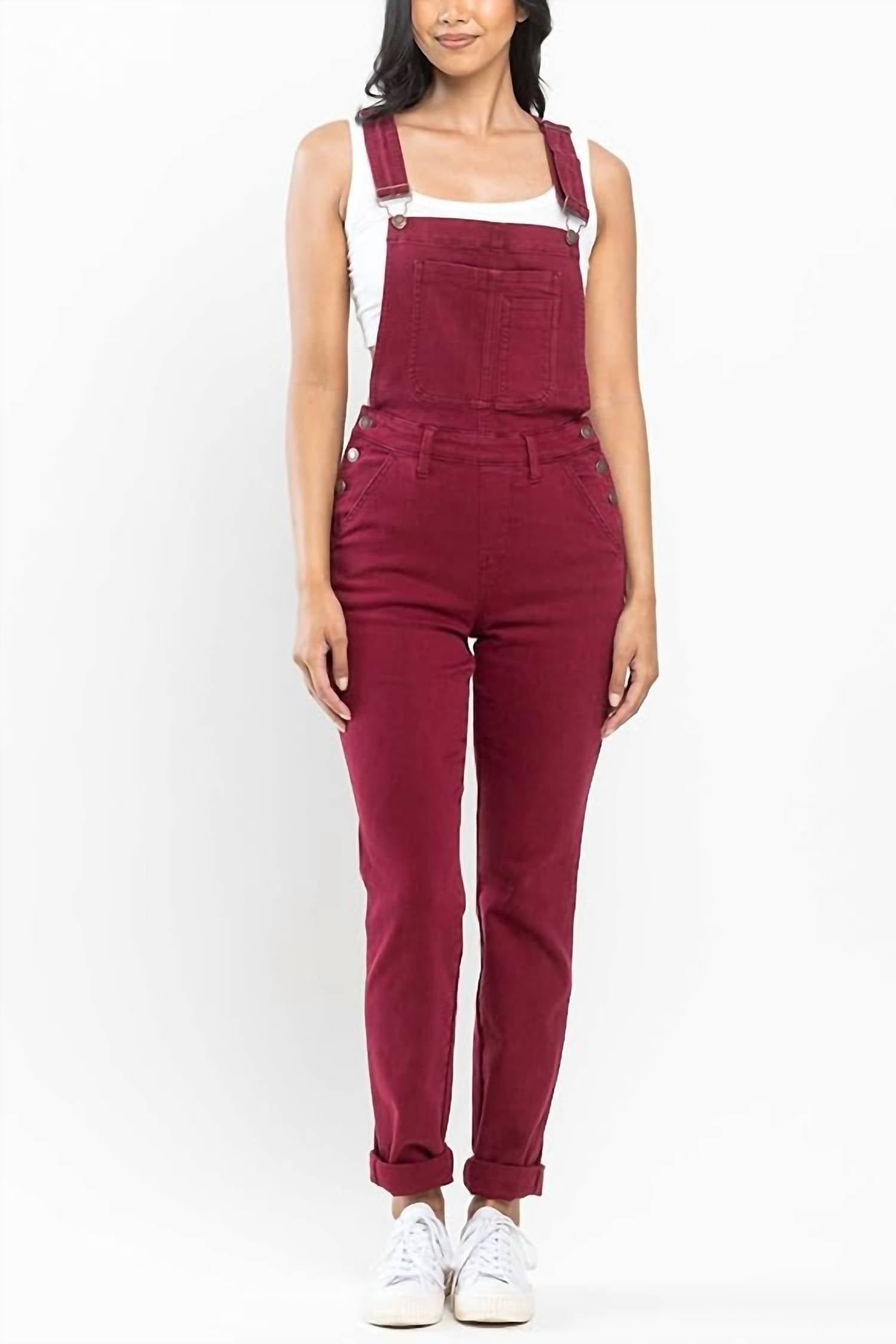 Judy Blue - Garment Dyed High Rise Double Cuffed Overalls