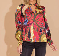 Alden Adair Phoebe Long Sleeve Top in jungle floral - women's long sleeve top