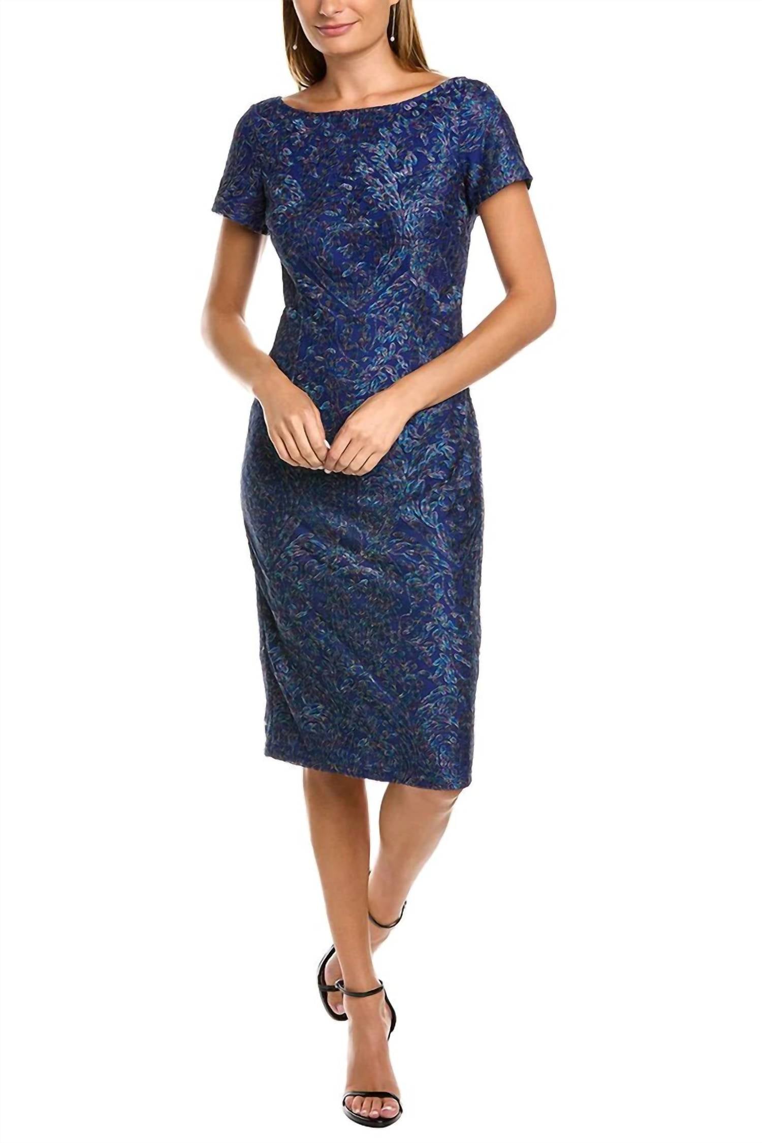 Js Collections - Embroidered Soutache Mesh Dress