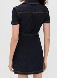 Self-Portrait - Crystal Trim Denim Mini Dress