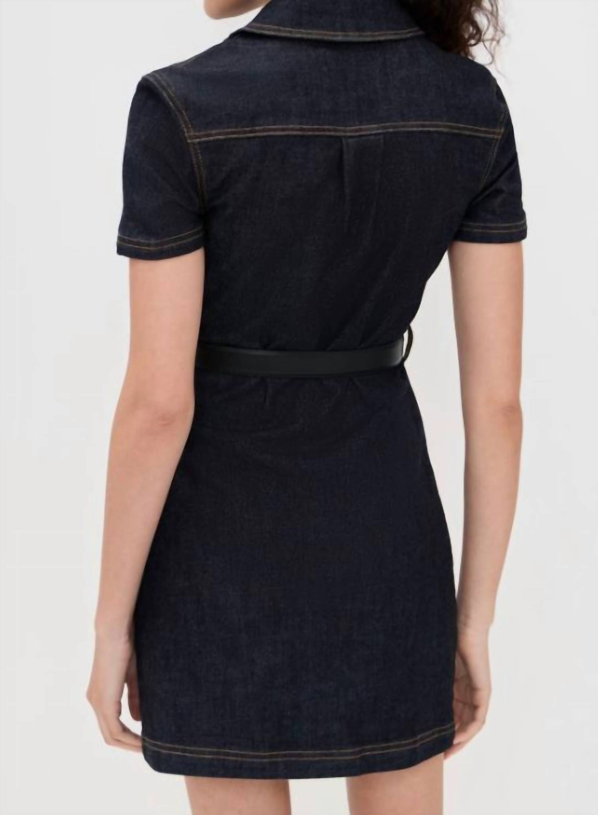 Self-Portrait - Crystal Trim Denim Mini Dress