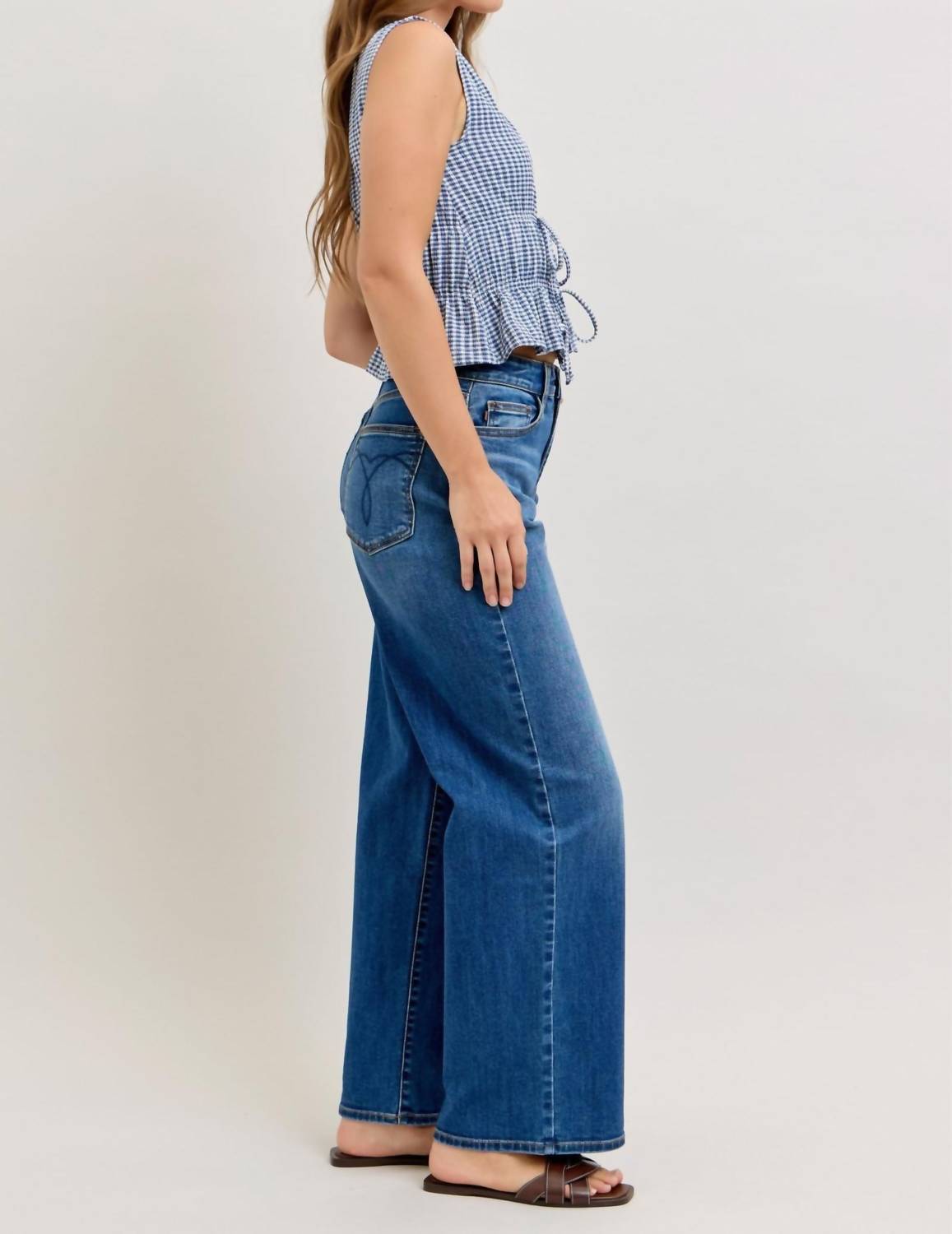 Judy Blue High Waist Wilhelmena Baggy Fit Jeans in dark wash - women's jeans - view 5