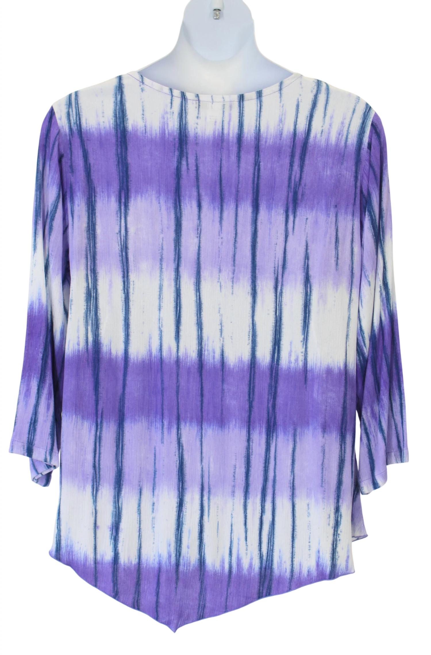 Modesce - Women's Tie Dye V-hem Top - PLUS