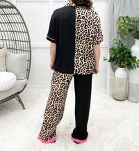 Jess Lea Double Take Leopard Ruffle Pajama Set in multi - women's sleepwear - view 4