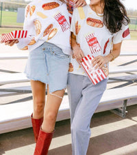 QUEEN OF SPARKLES Ballpark Food Tee in white - women's t-shirt - view 7