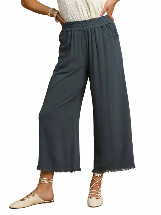 Umgee - Linen Blend Wide Leg Pants