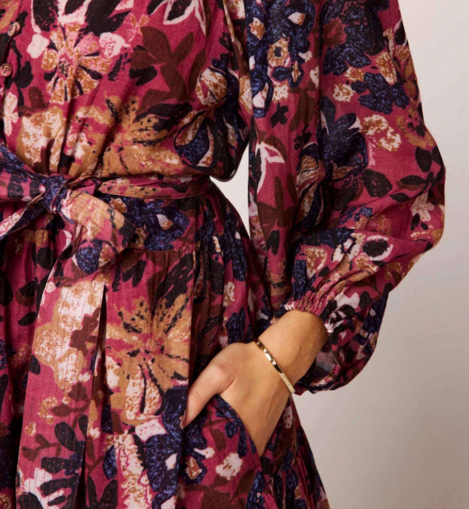 Cleobella Elvia Mini Dress in bergamo print 1 - women's dress - alternate view