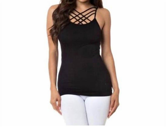 Aaaaa Fashion - Strappy Criss Cross Cami