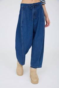 Joa - High Waist Front Tie Wide Leg Cropped Pants