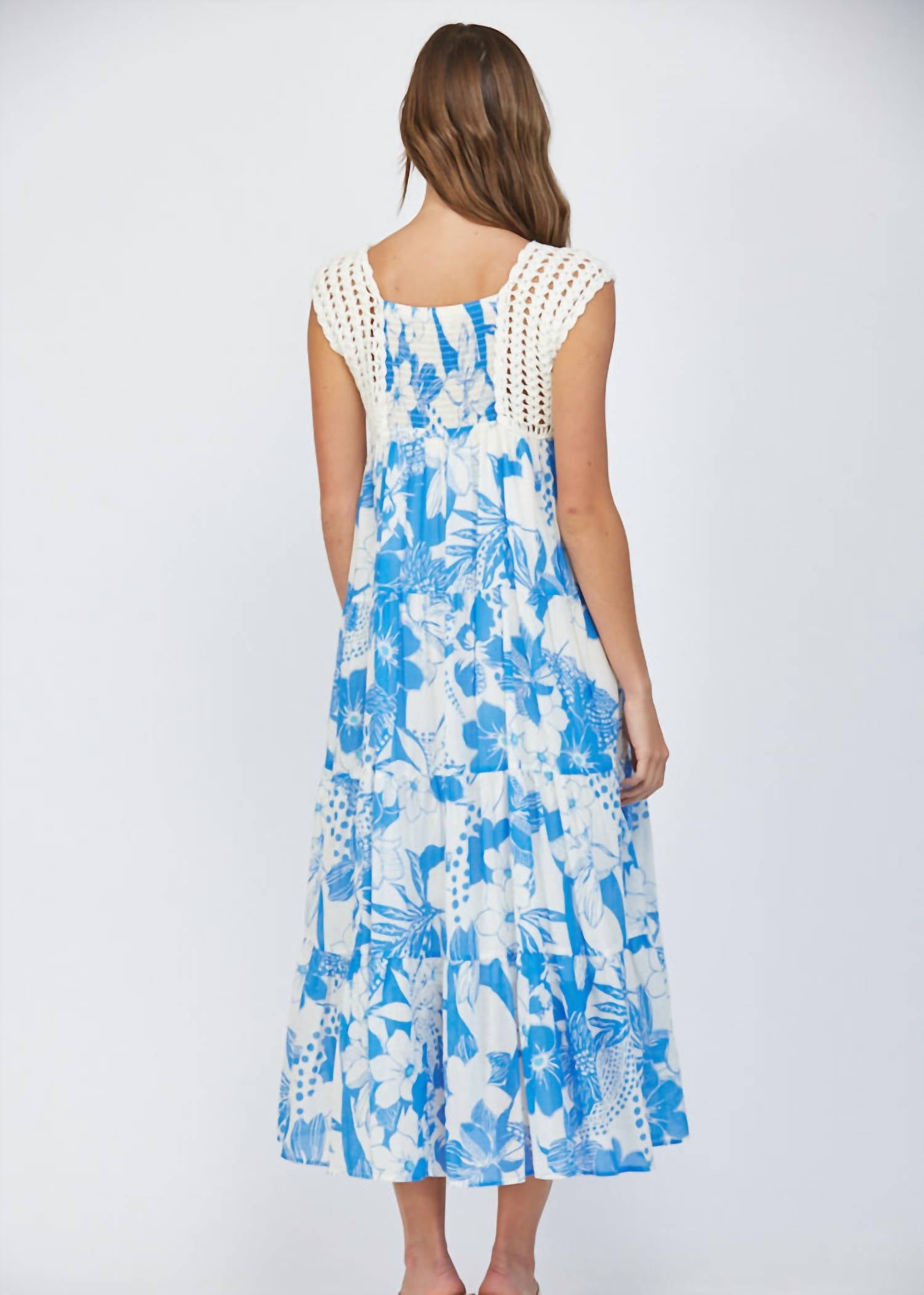 Fate - Crochet Top Detail Tiered Maxi Dress