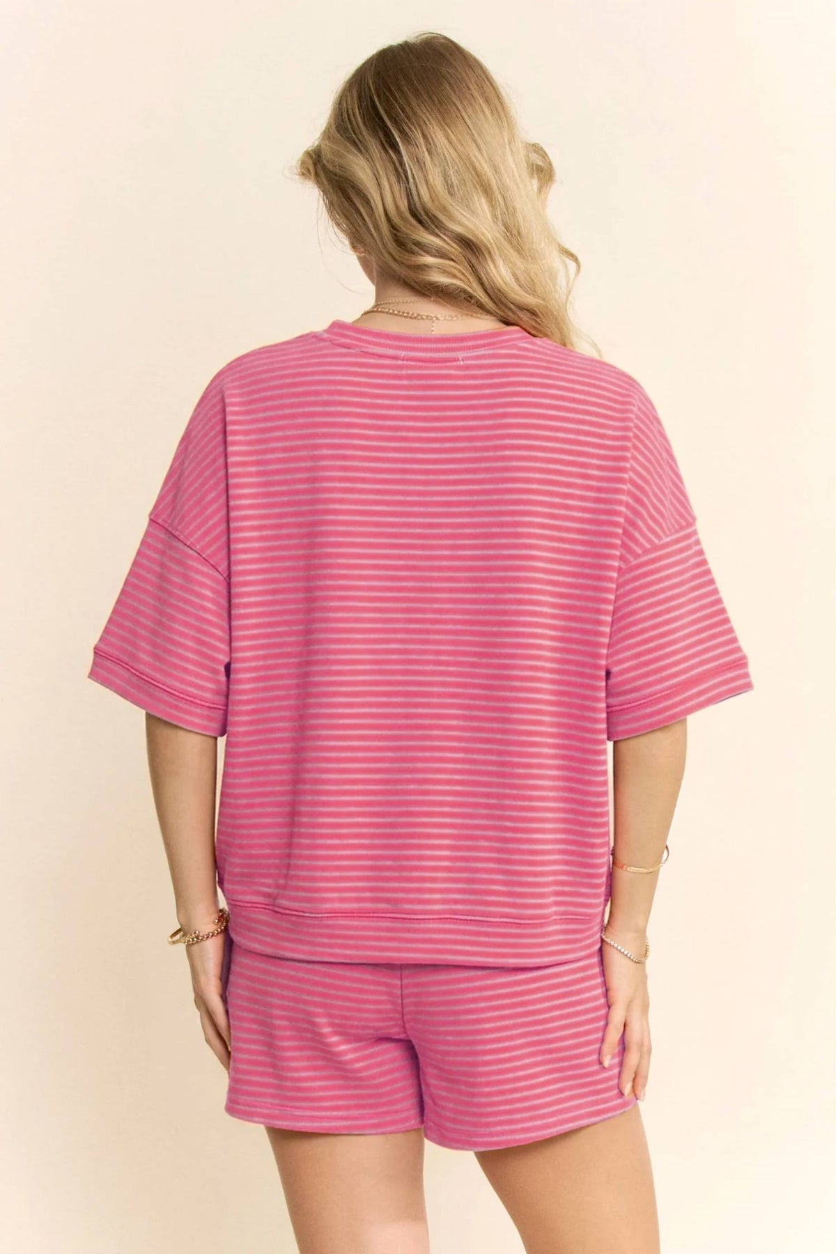 Davi & Dani - Geneva Stripe Half Sleeve Tee