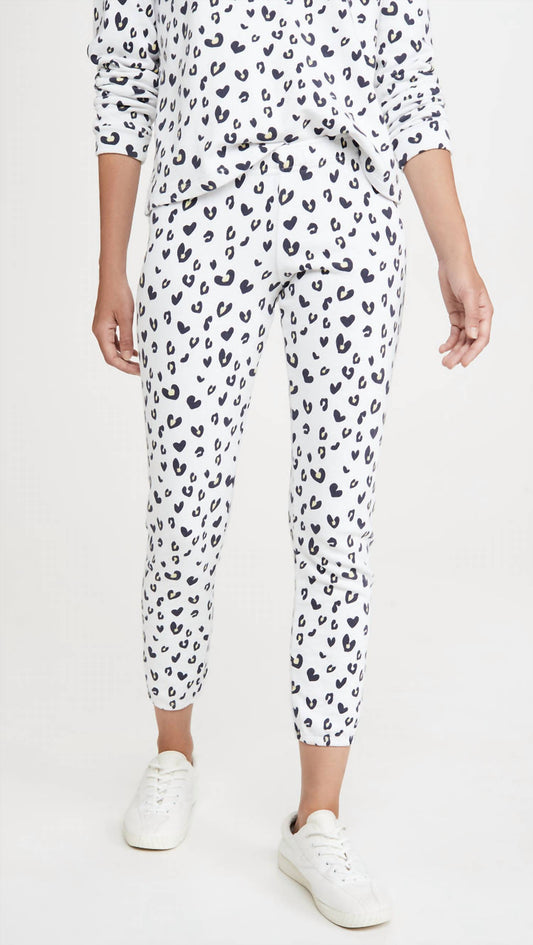 Monrow - Heart Leopard Elastic Waist Sweatpant