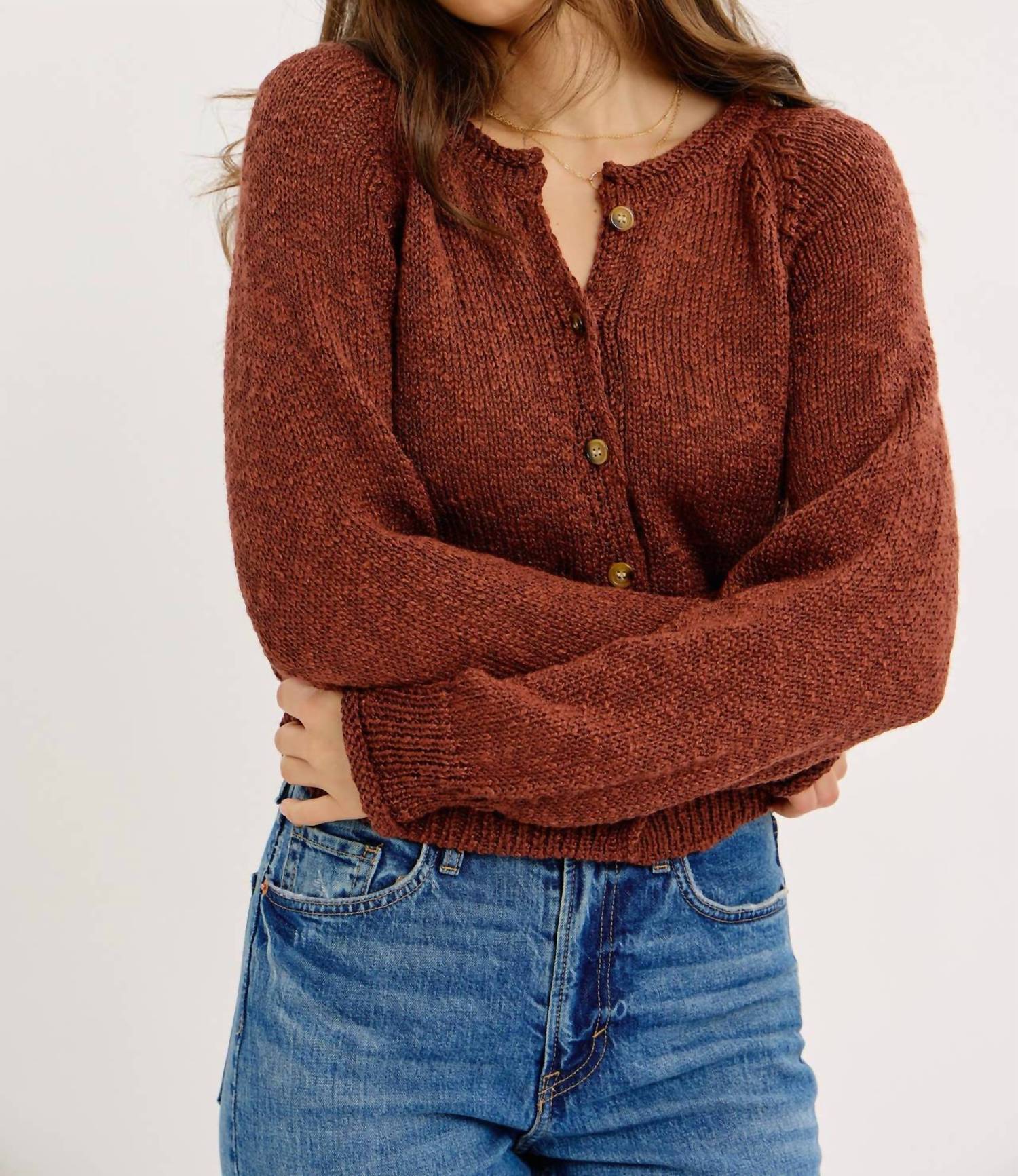 Idem Ditto - Slightly Souchy Textured Button-down Cardigan