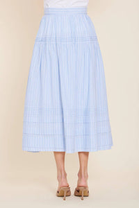 Dolce Cabo - Tiered Stripe Maxi Skirt